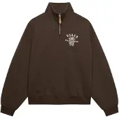 Superdry für Damen. W2012716A Braunes Country Club-Sweatshirt mit halbem Reißverschluss (XS), Lässig, Baumwolle