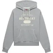 Superdry für Damen. W2012713A Graues Applique-Crop-Hoodie (M), Lässig, Baumwolle
