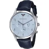 Giorgio Armani Herren Armbanduhr ar1889 Quarz Analog Marineblau mit Lederarmband 42 mm