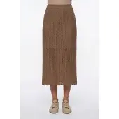 Rich & royal Strickrock , Damen, Gr. XL, braun, Strick, Obermaterial: 100% Baumwolle, unifarben, regular fit lang, Röcke Strickrock, Regular fit mit elastischem Bund