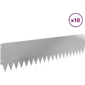 vidaXL Rasenkante 10 stk. 103 x 25 cm Stahl Silber