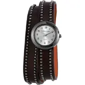 Excellanc Damenuhr mit Kunstlederion-Wickelarmband