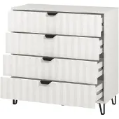 Dmora Kommode Maggiora 93x40x90h cm Weiß, 4 Schubladen mit Schiebefunktion