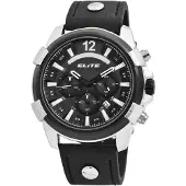 Elite Herrenuhr Kunstleder EL0005 mit Kunstlederband und Datumsanzeige