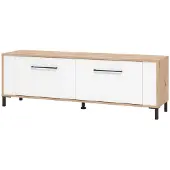 Dmora TV-Schrank Nazzaro 157x40x52 cm Braun Eiche, Klappe mit Regal