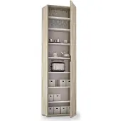 Dmora Mehrzweckschrank Fiordaliso, Linearschrank mit 1 Tür und 7 Einlegeböden, Eingangs - oder Badezimmersäule, Modernes Schuhregal, 100% Italy, 50x30h182 cm, Ulme