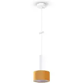 Paco Home Pendelleuchte "VELUTA", weiß (kupferfarben), Ø 15cm H: 177cm, Leuchten, Wohnzimmer Hängeleuchte Stoffschirm Esszimmer Modern GU10, Pendelleuchte
