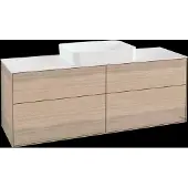 Villeroy & Boch V&B Waschtischunterschrank Wandbeleuchtung Finion 160x60,3x50,1cm, Gl. wh. m, Oak Veneer