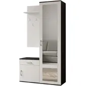 AX Living Garderobe mit Spiegel Magnola – 100cm Breit, Schwarz & Weiß