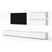 AX Living Wohnwand weiß Loriano V Matt/Hochglanz Anbauwand 300 cm