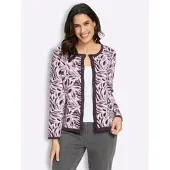 Inspirationen WITT WEIDEN Jacquard-Strickjacke in aubergine-ecru-gemustert | Gr.: 48