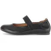 Gabor Riemchenballerina , Damen, Gr. 39, Leder, schwarz, Nappaleder, Ziegenveloursleder, Schuhe Riemchenballerina, Businessschuh, Flats mit Gummizugverschluss