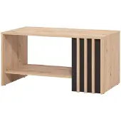 Dmora Couchtisch Tricerro 90x50x46h cm Braun Eiche Knoten, mit rechteckigem Fach