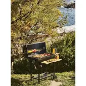 CookingBox COOKING BOX MIKE Holzkohlegrill – 115 x 66 x 106 cm – 2 verchromte Stahlgrillroste – Grillfläche: 71 x 35 cm – Schwarz