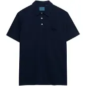 Superdry für Herren. M1110486A Polo Classic Baumwolle Leinen navy (S), Klassisch, Kurzarm, Marine
