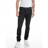 Replay Slim-fit-Jeans "Anbass", Herren, Gr. 33, Länge 34, blau (rinsed), Denim/Jeans, Obermaterial: 74% Baumwolle, 22% Polyester, 4% Elasthan, slim fit normal, Jeans Slim-fit-Jeans