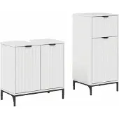 vidaXL Badezimmermöbel-Set 2 stk. Hochglanz Weiß 39,5 x 36 x 88 cm
