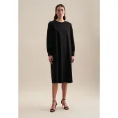 Seidensticker Sommerkleid "Schwarze Rose", Damen, Gr. S (36), Normalgrößen, schwarz, 97% Baumwolle, 3% Elasthan, unifarben, regular fit, Rundhals, Kleider Sommerkleid, 1/1 Rundhals Uni
