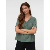 Vero Moda "VMKARLA S/S V-NECK TOP WVN BTQ" Baumwolle