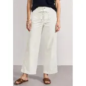 Street One Stoffhose , Damen, Gr. 46, Länge 28, sanftes weiß (lange 28), Web, Obermaterial: 100% Baumwolle, unifarben, normal lang, Hosen Stoffhose, in Washed-Optik