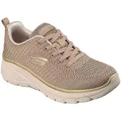 SKECHERS WIP 150384-TPGD in Taupe Mesh/Gold Trim color size 38.5