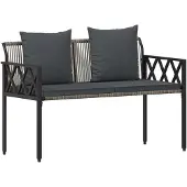vidaXL Bänke für Outdoor 2 -Seater 116 x 56 x 75 cm Poly-Rattan