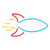 Forever Light Neon PLEXI LED ROCKET multicolor NNE18, Leichte Dekorationsfigur, Blau, Rot, Weiß, Gelb, Kunststoff, Universal, LED, USB