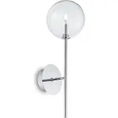 Ideal Lux Wandlampe Equinoxe, chrom/klar, Höhe 45 cm