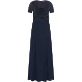 Vera Mont Jumpsuit "Jumpsuit mit Wasserfallausschnitt", Damen, Gr. 42, EURO, blau (night sky), Obermaterial: 95% Polyester PES. 5% Elasthan EL., Overalls Jumpsuit