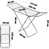 Kadax Wäscheständer "Sanna", Wäscheflügeltrockner, 171 cm, Anthrazit