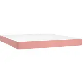 vidaXL Taschenfederkernmatratze Mittel Rosa 160x200x20 cm Samt