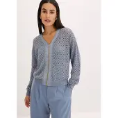 Bonprix Strickjacke Oversize-Passform, mit Reißverschluss vorne