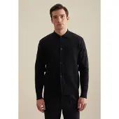 Seidensticker 1100000002199 "", Herren, Gr. M, blau (navy), 100% Wolle, unifarben, regular fit, Strickjacken 1100000002199, 1/1 Kragen Uni