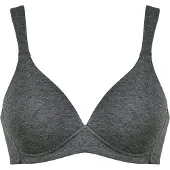 Naturana Bügelloser BH , Damen, Gr. 90, Cup C, grau (grau, melange), Obermaterial: 95% Baumwolle, 5% Elasthan, BHs Bügelloser BH