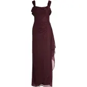Vera Mont Abendkleid "Abendkleid im Glitzer-Look", Damen, Gr. 42, EURO, rosa (grau, dunkelrot), Obermaterial: 100% Polyester PES., Kleider Abendkleid