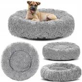 AIO Factory Hochfloriges Hundebett 120 cm hellgrau