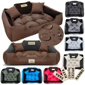 AIO Factory Hundebett KINGDOG 100x75 cm personalisierbar wasserdicht braun