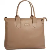 Bugatti Shopper "Damen ELSA echt Leder", Damen, Gr. B/H/T: 39cm x 29cm x 11cm onesize, beige (sand), Leder, leicht glänzend, unifarben, Taschen Shopper, echt Leder