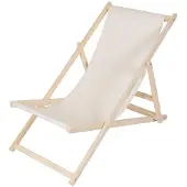 Feel2Home Sonnenliege Strandstuhl aus Holz klappbar ohne Armlehnen, 3-fach verstellbar, gepolsterte Auflage, für Garten, Beige