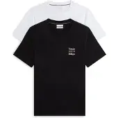 Tommy Hilfiger T-Shirt "2 PACK CHEST GRAPHIC REG TEES", Herren, Gr. M, schwarz (weiß, schwarz), Jersey, Obermaterial: 100% Baumwolle, regular fit normal, Rundhals, Shirts T-Shirt