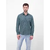 Lerros Langarmhemd mit trendigem Printmuster - Classic Navy - XXXL
