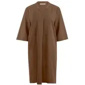 Peter Hahn Kleid V-Ausschnitt braun