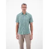 Lerros Kariertes Kurzarmhemd in Seersuckerqualität - Soft Teal - XXXL
