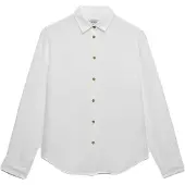 Superdry für Damen. W4010587A Weißes Premium-Leinenhemd (L), Lässig, Langarm