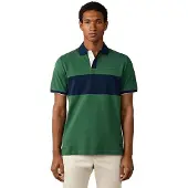 Hackett London für Herren. HM5600207 Polo Nbr Panel grün (M), Lässig, Baumwolle, Kurzarm