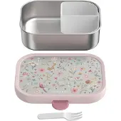 Mepal Lunchbox "Edelstahl-Brotdose mit Gabel Campus 18 x 13 cm", bunt (fairy wonders), B:13,2cm H:6,1cm L:17,8cm, Lebensmittelaufbewahrungsbehälter, Lunchbox, Spülmaschinenfest