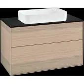 Villeroy & Boch V&B Waschtischunterschrank Wandbeleuchtung Finion 100x60,3cm, Abd.-Pl. bla m, Oak Veneer