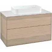 Villeroy & Boch V&B Waschtischunterschrank Wandbeleuchtung Finion 100x60,3cm, Abd.-Pl. wh. m, Oak Veneer