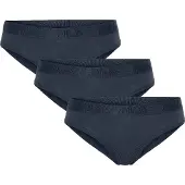 FILA Slip , Damen, Gr. L, Single Jersey, schwarz (navy), Single Jersey, Obermaterial: 95% Baumwolle, 5% Elasthan, körpernah, Unterhosen Slip, Baumwollmix, elastisch, Logobund