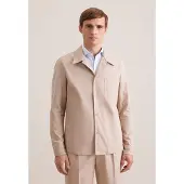 Seidensticker Businesshemd , Herren, Gr. S( 37-38), normale Ärmellängen, beige, 100% Baumwolle, unifarben, regular fit, 2-Knopf-Manschette, Hemden Businesshemd, Regular 1/1 Reverskragen Uni